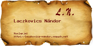 Laczkovics Nándor névjegykártya