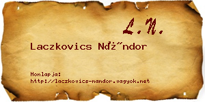 Laczkovics Nándor névjegykártya